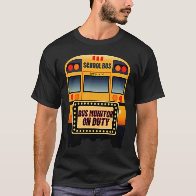 Camiseta Monitor De Autobús Escolar En El Gráfico De Deber (Anverso)