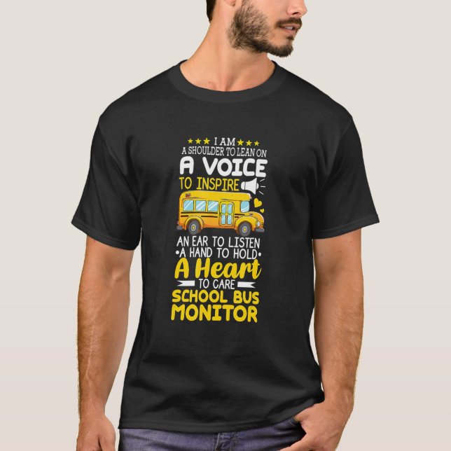 Camiseta Monitor De Autobús Escolar Un Hombro Para Apoyarse (Anverso)