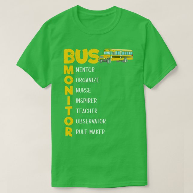 Camiseta Monitor de autobuses escolares para mujeres (Diseño del anverso)