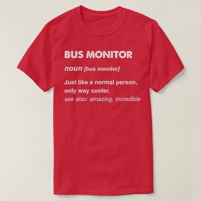 Camiseta Monitor de bus (Diseño del anverso)