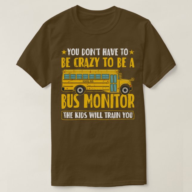Camiseta Monitor de bus divertido (Diseño del anverso)