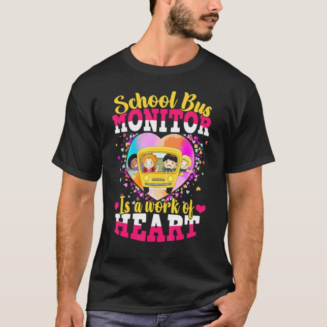 Camiseta Monitor de bus escolar es un trabajo de acuarela c (Anverso)