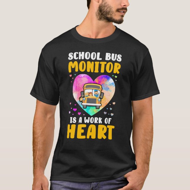 Camiseta Monitor de bus escolar es un trabajo de acuarela c (Anverso)