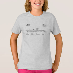 Camiseta Monitor de USS - Planes de Blueprint de envío SD