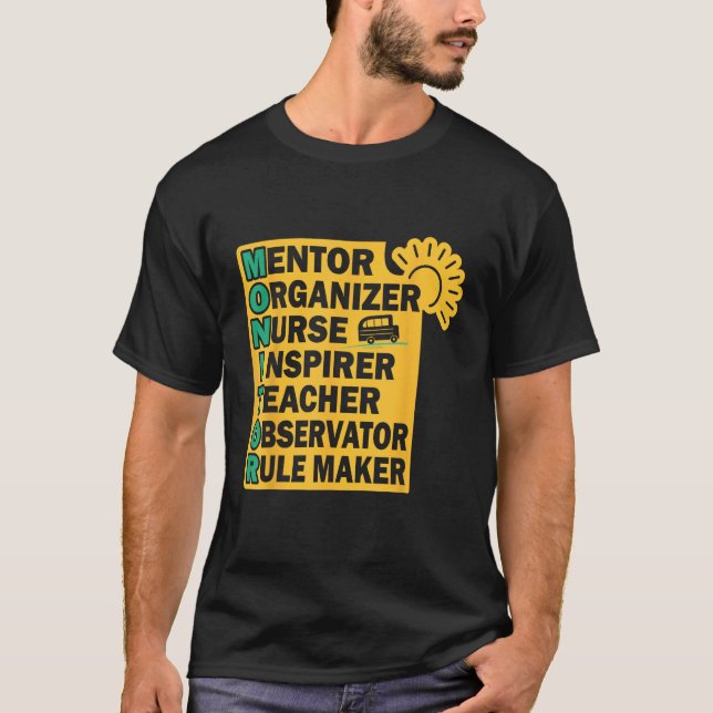 Camiseta Monitor motivational quote school bus aide (Anverso)