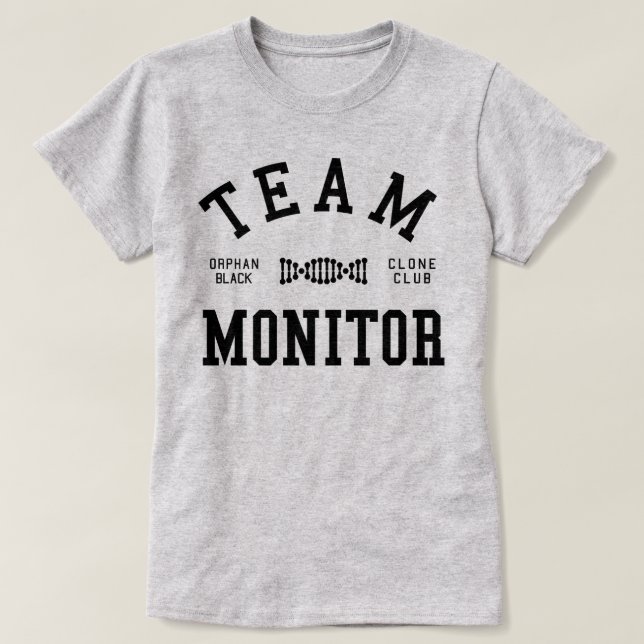 Camiseta Monitor negro huérfano del equipo (Diseño del anverso)