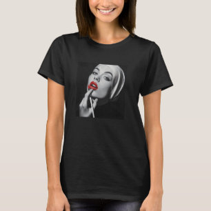 Camiseta monja rebelde con lápiz labial, monja rebelde