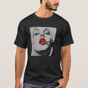 Camiseta monja rebelde con lápiz labial, monja rebelde