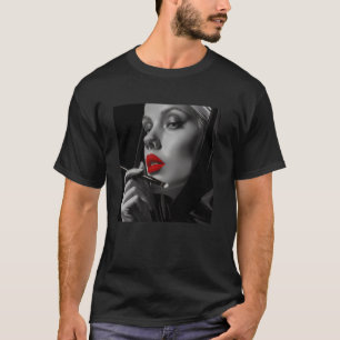 Camiseta monja rebelde con lápiz labial, monja rebelde