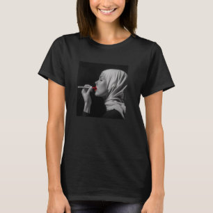 Camiseta monja rebelde con lápiz labial, monja rebelde