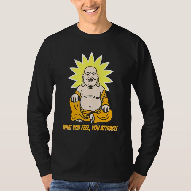 Camiseta Monje Buda Namaste Budismo Lo Que Sientes Atra (Anverso)