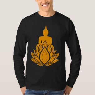 Camiseta Monje Buda Namaste Orando Flor de Loto Flor B