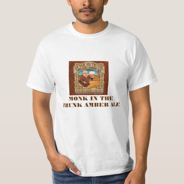 CAMISETA MONJE EN LA CERVEZA INGLESA DEL ÁMBAR DEL TRONCO (Anverso)
