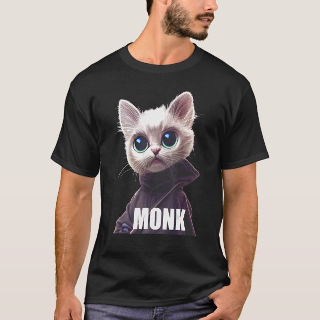 Camiseta Monje gato Kitten Merch Monasterio Monastic (Anverso)