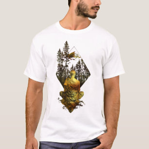 Camiseta Monje Meditativo en Escena Natural