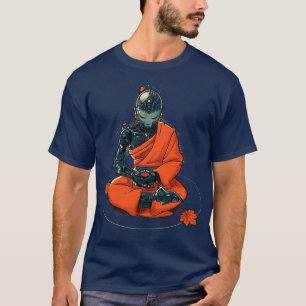Camiseta Monje robot meditado por Tobe Fonseca
