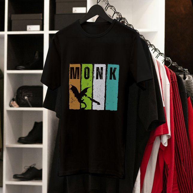 Camiseta Monk Dungeon Fantasy Role play Grunge T-Shirt (Subido por el creador)