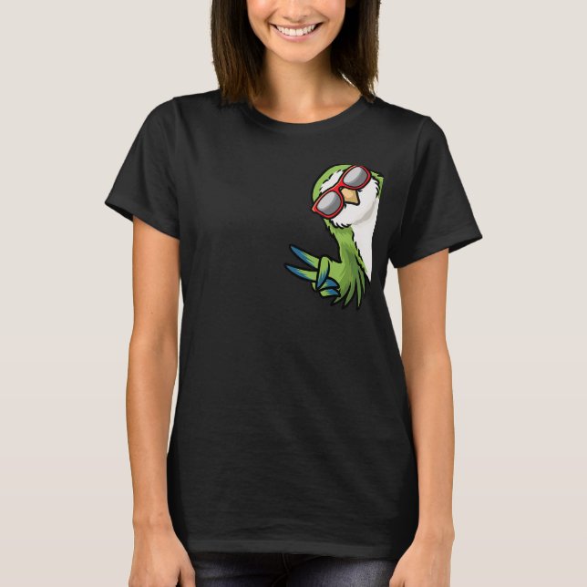 Camiseta Monk Parakeet Quaker Parrot Bird De Side Sunglas (Anverso)
