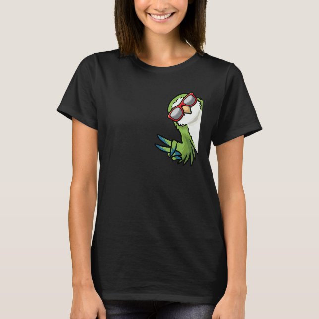Camiseta Monk Parakeet Quaker Parrot Bird De Side Sunglas (Anverso)