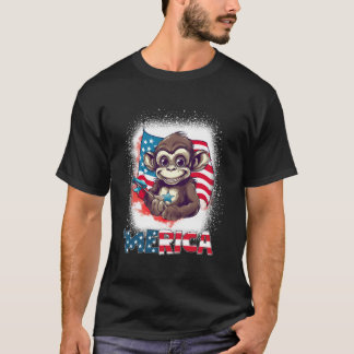 Camiseta Monkey 4Th Of July Patriotic Merica Usa Flag