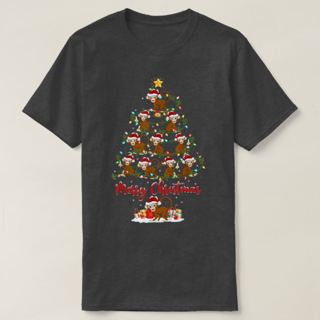 Camiseta Monkey Animal Lover coincide con Santa Monkey Chri (Diseño del anverso)