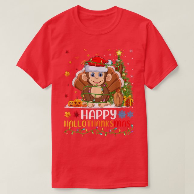 Camiseta Monkey Animal Lover Gracioso Feliz Mono Hola (Diseño del anverso)