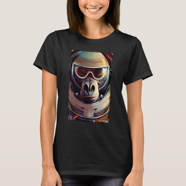 Camiseta Monkey Ape Animal Astronaut Space Universe Galaxy  (Anverso)