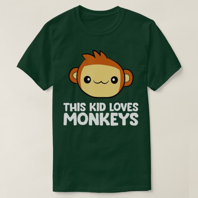 Camiseta Monkey Ape Lover This Kid Loves Monkeys  (Diseño del anverso)