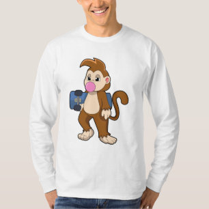 Camiseta Monkey as Skater with Skateboard