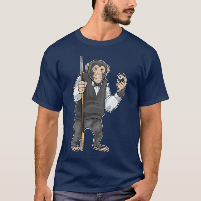 Camiseta Monkey Billiards Cue Sports (Anverso)