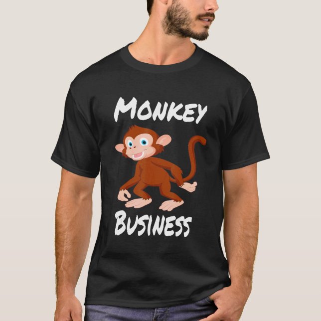 Camiseta Monkey Business Fun Para Adultos Ank Kids Guay Awe (Anverso)