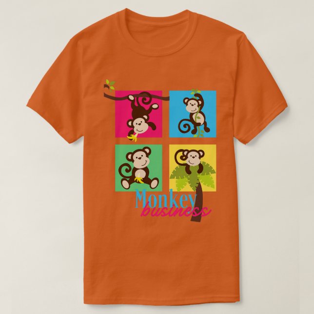 Camiseta Monkey Business Funny Design Para Amantes De Los A (Diseño del anverso)