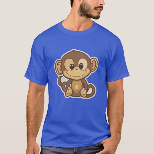 Camiseta Monkey cartoon animal retro (Anverso)
