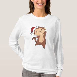Camiseta Monkey Christmas Snow Winter Animals Monkeys