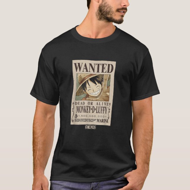 Camiseta Monkey D. Luffy Wanted Poster: 1.5 Billion Berries (Anverso)