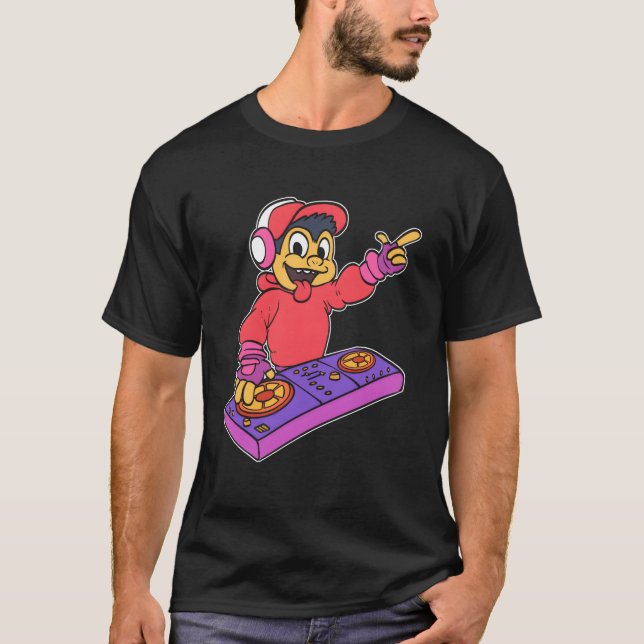 Camiseta Monkey DJ Music Lover Gift retro (Anverso)