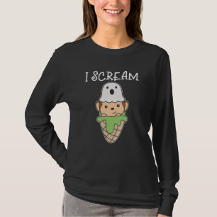 Camiseta Monkey Halloween Ghost I Scream Ice Pun