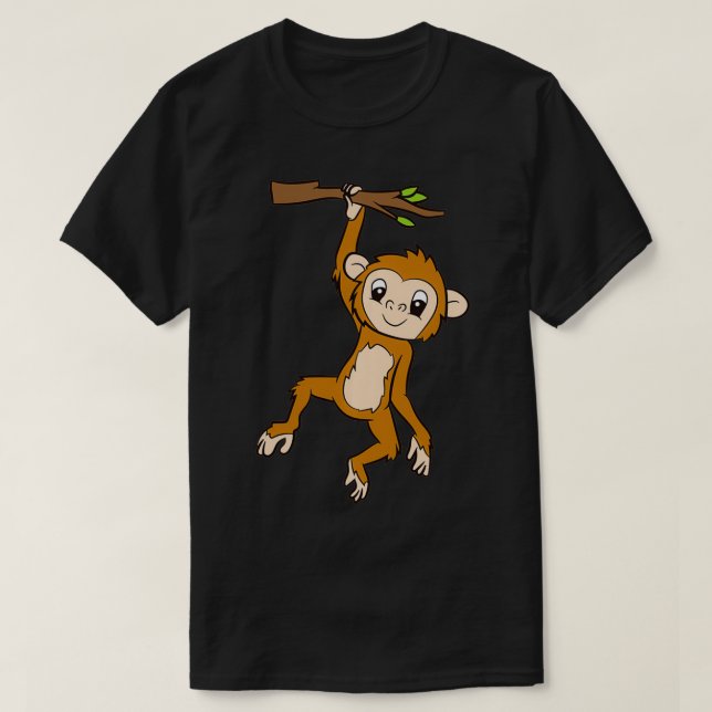 Camiseta Monkey Hanging On Branch Ape Kids Cute Monkey Pull (Diseño del anverso)
