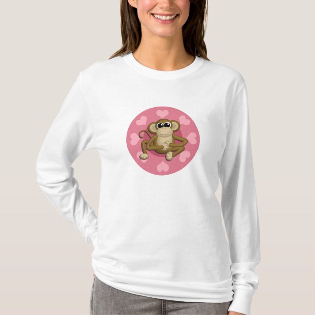 Camiseta Monkey Me Pink Love shirt (Anverso)