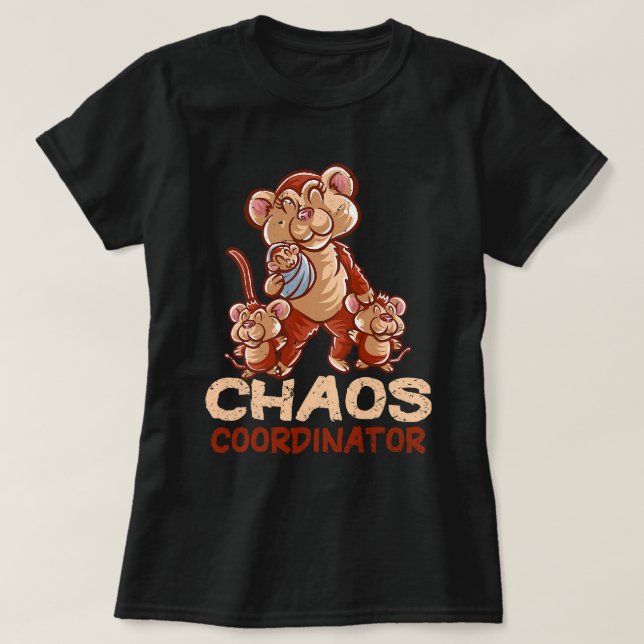 Camiseta Monkey Mom Chaos Coordinadora Mommy Chimpanzee Mot (Diseño del anverso)