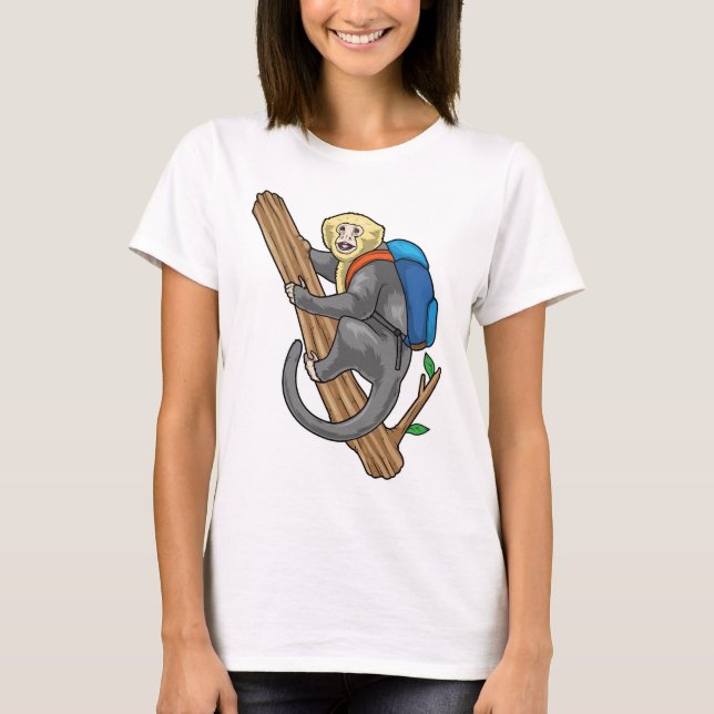 Camiseta Monkey Pupil Backpack School (Anverso)