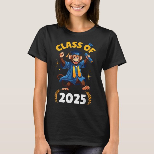 Camiseta Monkey Senior Cl De 2025 Graduation Day School Col (Anverso)