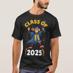 Camiseta Monkey Senior Cl De 2025 Graduation Day School Col