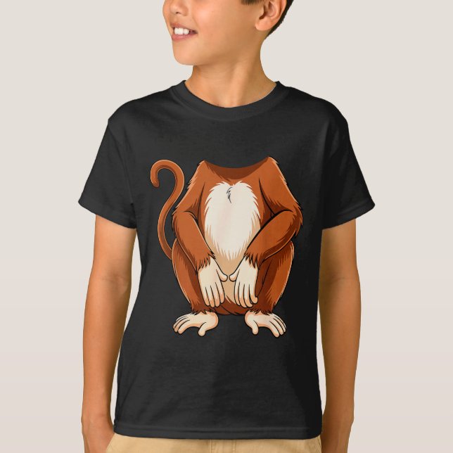 Camiseta Monkey Shirt Adult Kids Men Women Brown Monkey Cos (Anverso)