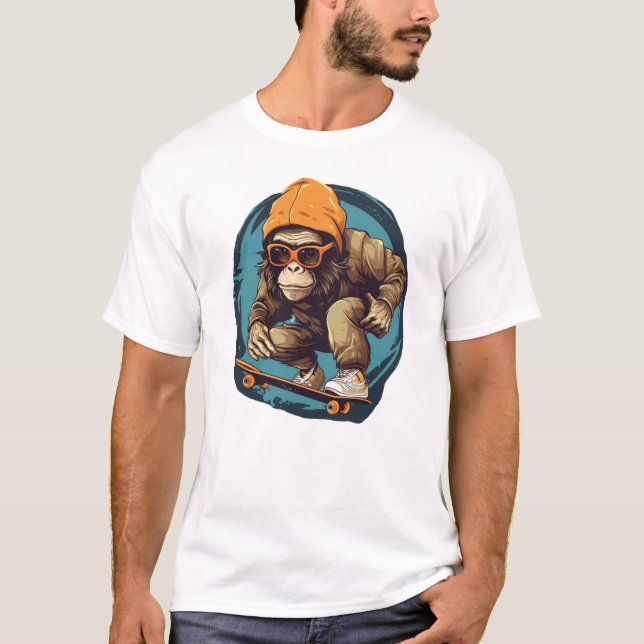 Camiseta Monkey Skateboard (Anverso)
