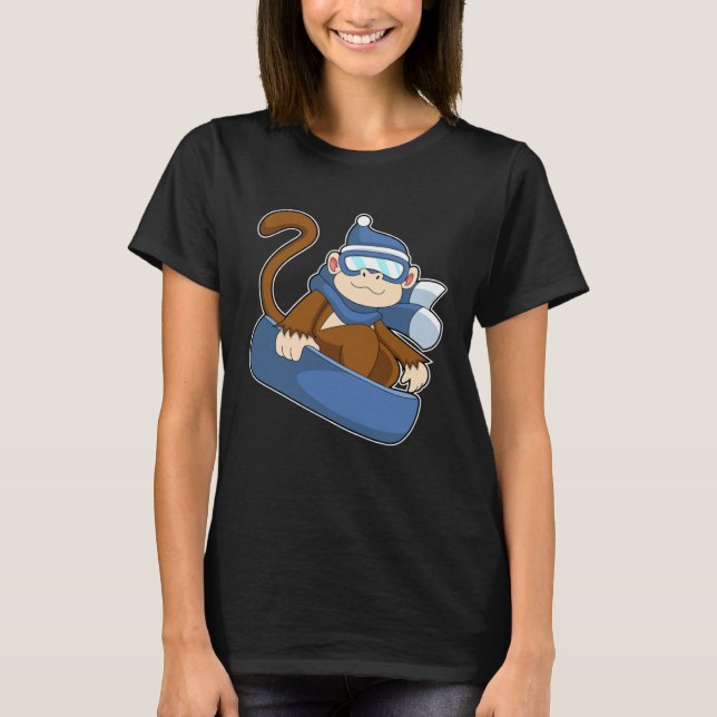 Camiseta Monkey Snowboarder Snowboard Winter sports (Anverso)