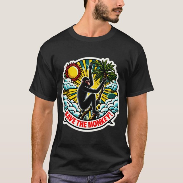 CAMISETA MONKEY SOLUCIONADOR NEGRO (Anverso)