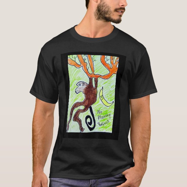 Camiseta Monkey swinging branches cool design (Anverso)