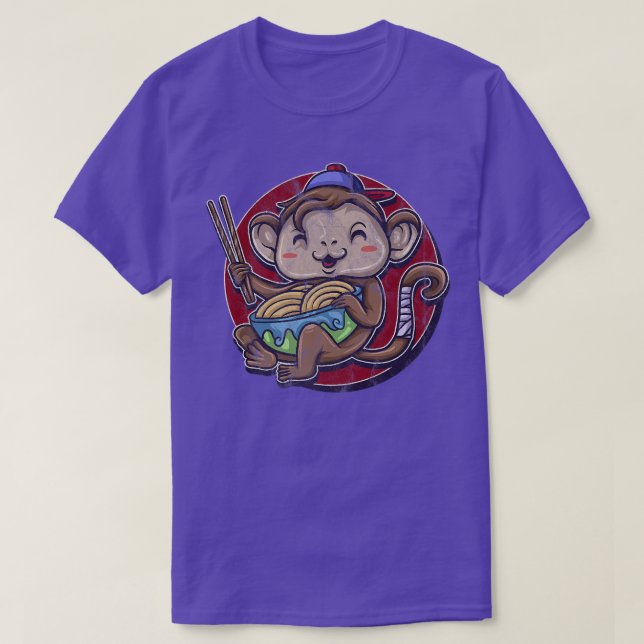 Camiseta Monkey Tshirt Kids Ramen Noodle Orangutan Zoo Circ (Diseño del anverso)