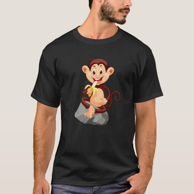 Camiseta Monkey with banana cute monkey   (Anverso)
